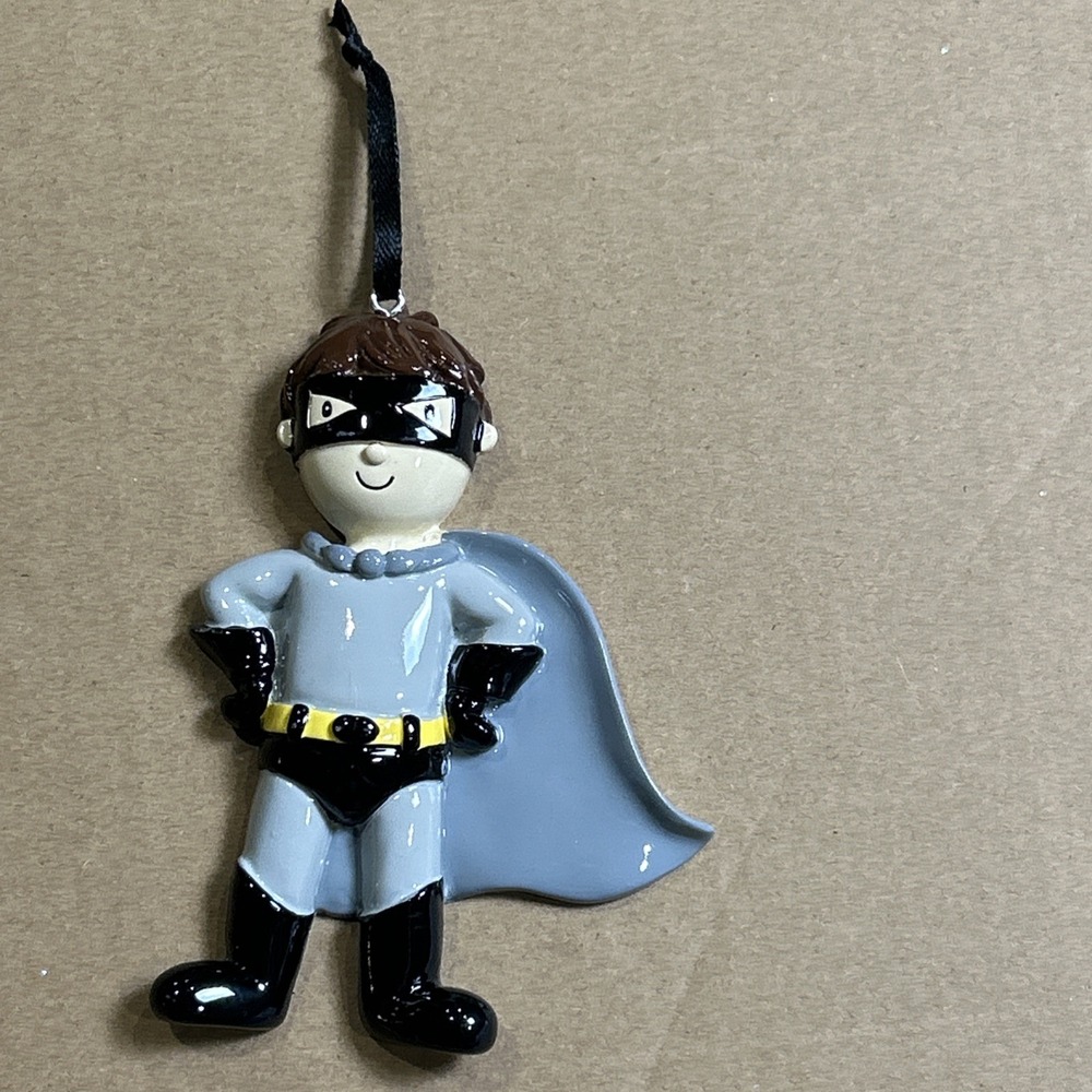 Christmas Holiday Ornament Superhero Boy Cape Can Be Personalized Like Batman